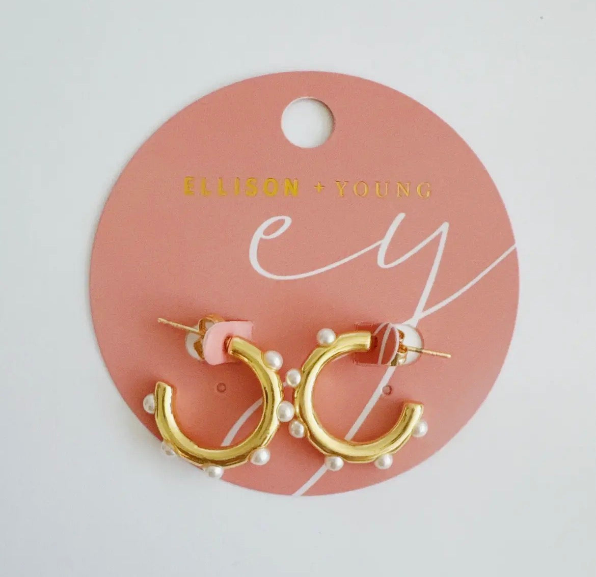 Pearl Accent Hoop Earrings
