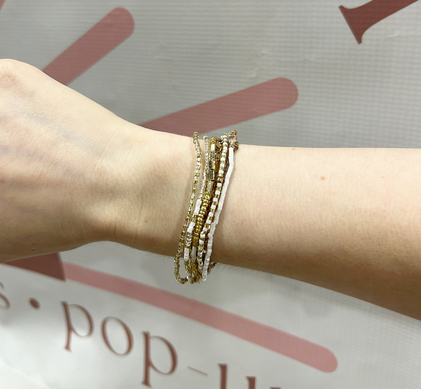 White Dainty Bracelet Set