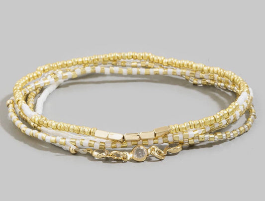 White Dainty Bracelet Set