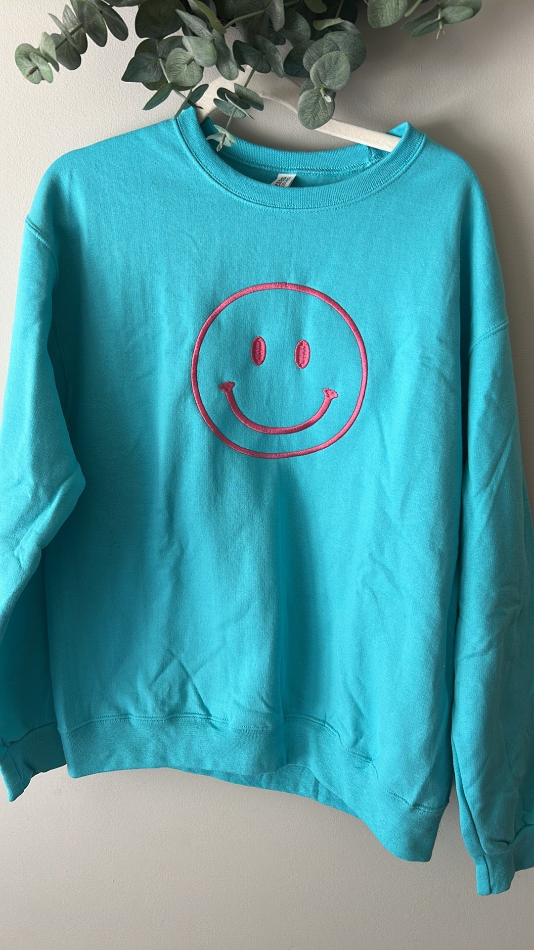 Smiley Embroidered Crewneck