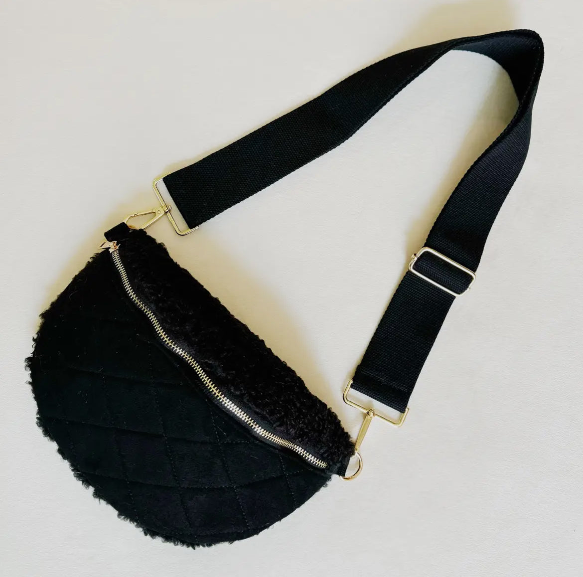 Fuzzy Quilted Luxe Sling Bag