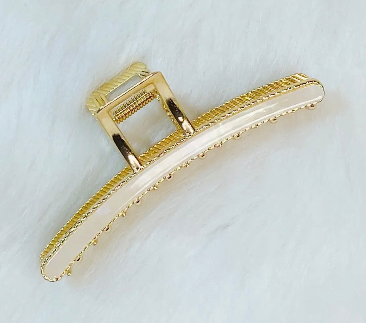 White Simplicity Claw Clip