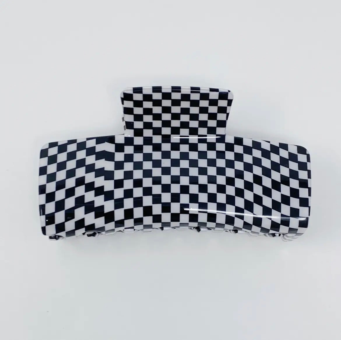 Oversized Checkered Claw Clip